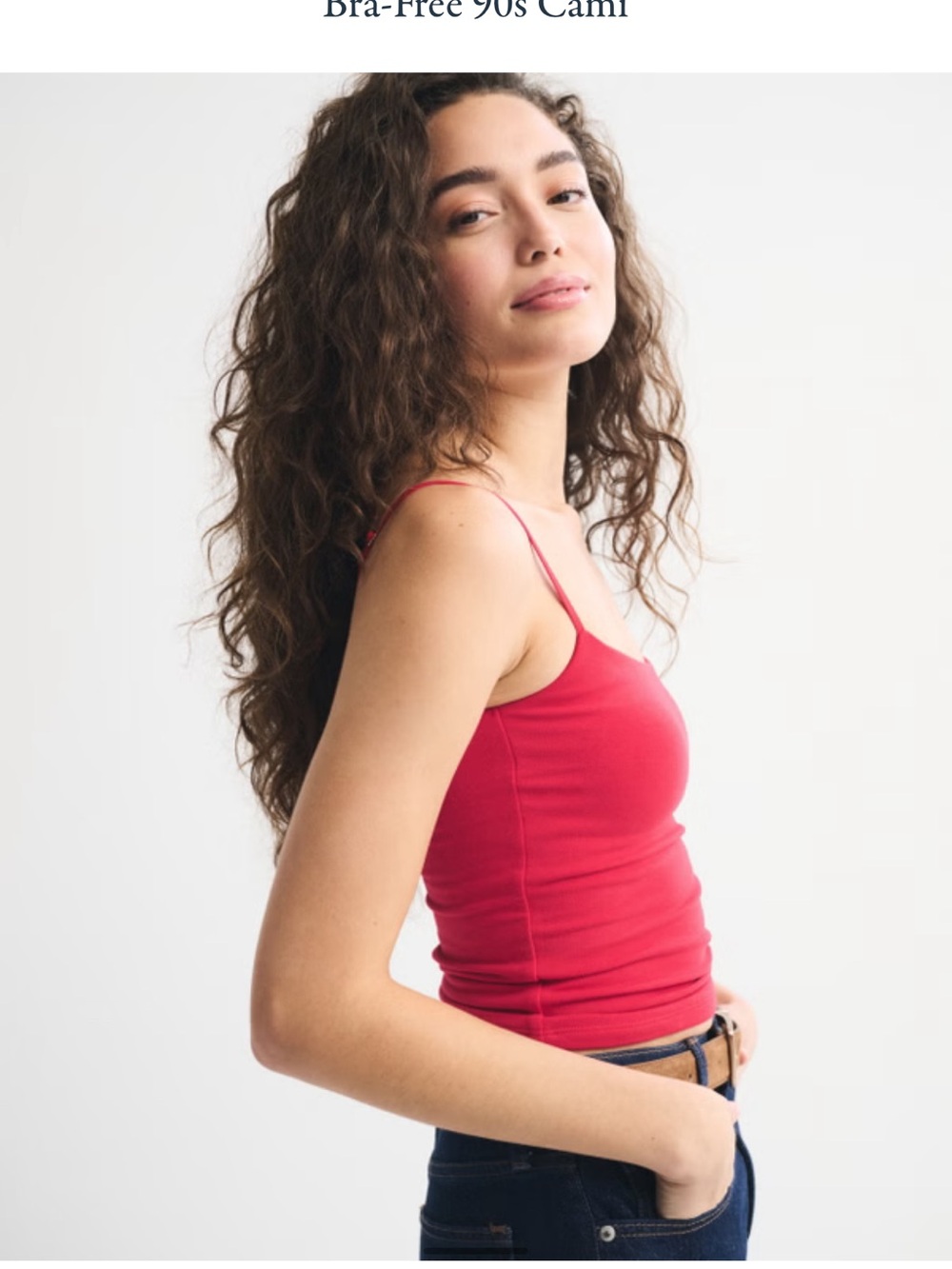 ABERCROMBIE Bra Free 90’s Cami - Red - Small - Picture 5 of 9